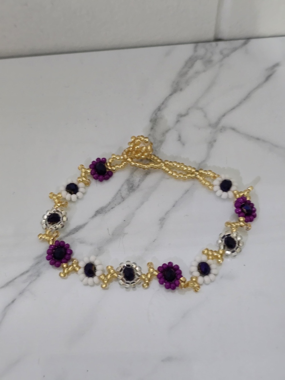 Huichol Beaded Flower Bracelet